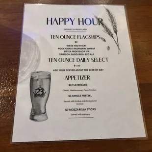 What a terrific menu for happy hour