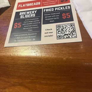 New menu