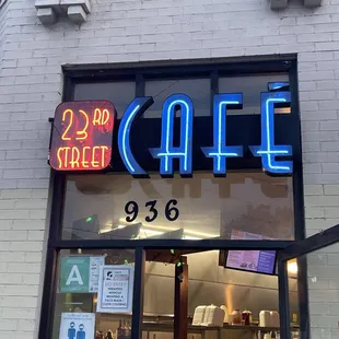 the entrance to the restaurant