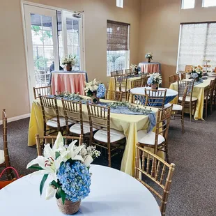 The mix of colors and textures mixed with the gold chairs.