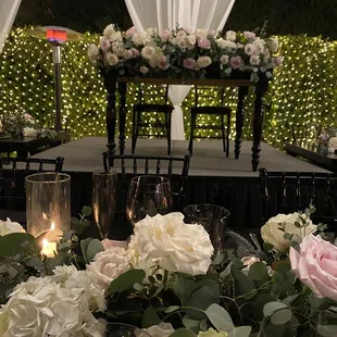 Sweetheart table on a riser