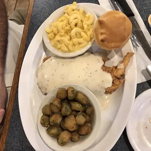Chicken fried chicken with 2 sides, $9.99