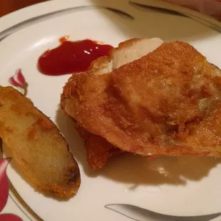 1 of a 2 piece dark shown.  Comes with some fries.  Under $4