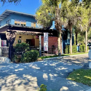 the front of the restaurant