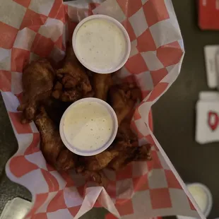 Double fried naked bone in wings