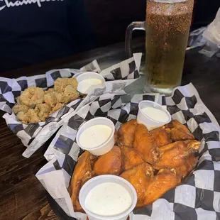 242 Buffalo 12 piece wing and Fried Pickles