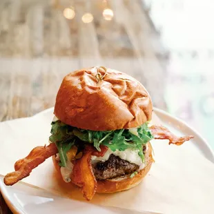 No. 1 Blue Style Burger - gorgonzola, bacon, arugula, brie, house 1000 island