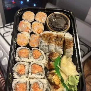 sashimi, sushi, sushi and sashimi, food