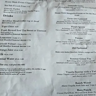 Brunch menu