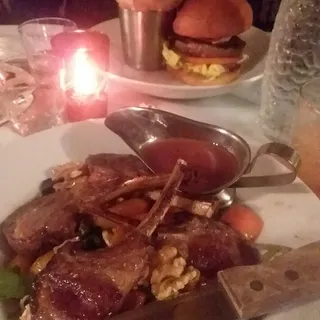 Lamb Chop and Peach Salad