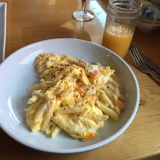 Eggs Quattro Fromage Pasta Scramble