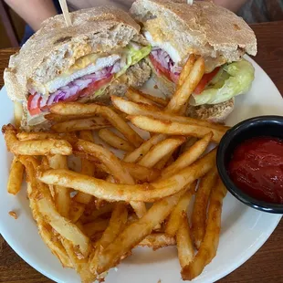 Chicken sandwich with fries.. really good