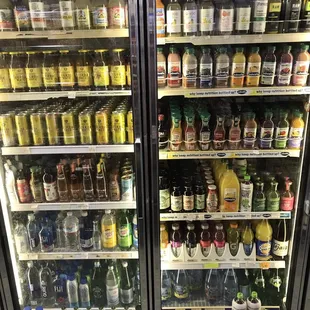 a display of beverages