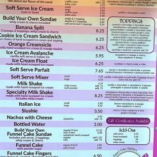 menu