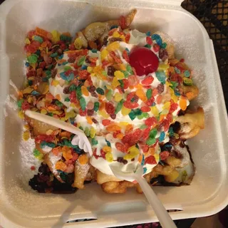 Red Velvet Funnel Cake Sundae