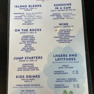 Menu (drinks)