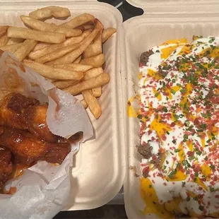 Wings and loaded potatoes!!