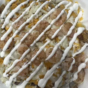 Shrimp, loaded potato