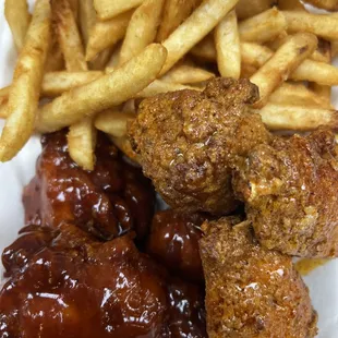 Boneless wings choose from 10 different flavors to dip them in