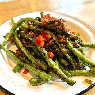 Wok smoked green beans