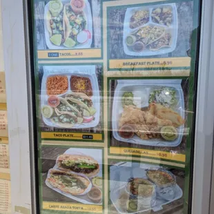a menu for a taco shop