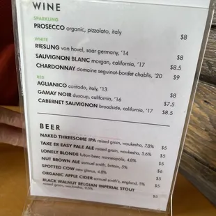 menu