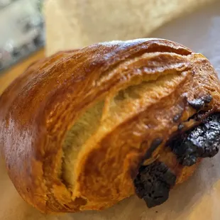 Chocolate croissant is delicious