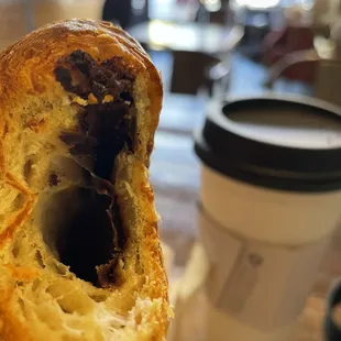 Yummy chocolate croissant