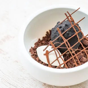 Faux Truffle | Chocolate Biscuit | Azelia Mousse | Caramel Crème | Chocolate Speculos | Mocha Ice Cream