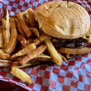 Smash burger and fries. #Yum