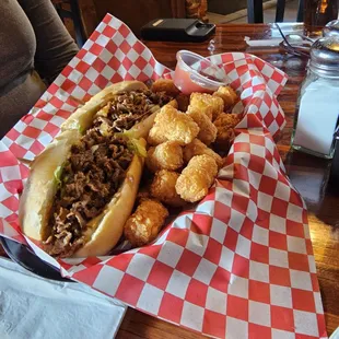 Cheese Steak and tots special.  Always a good choice.
