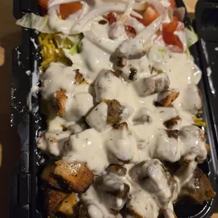 Combo over rice with white sauce