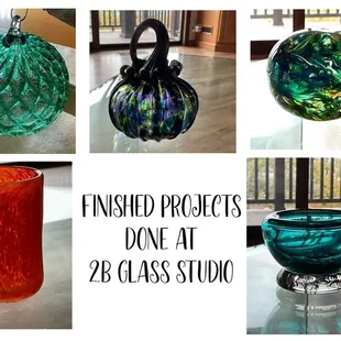 All the pieces I made during my session at 2B Glass under the instruction of, owner, Aaron Thank you so much !!!