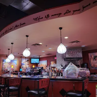 the bar area of a restaurant