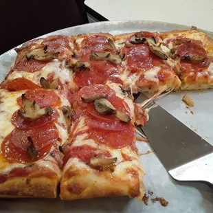 Small Sicilian w/Pep, Mush &amp; Xtra Sauce