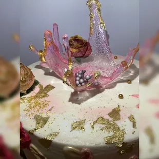 a cake with a crown on top