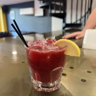 Blackberry whiskey sour