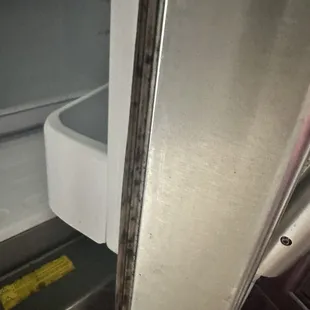 Black mold, broken hinges, and rotted seal