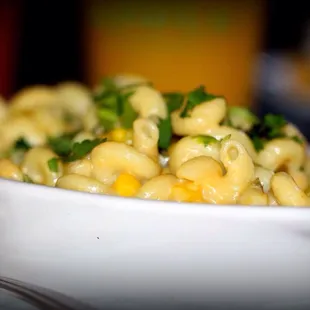 a bowl of macaroni and cheese