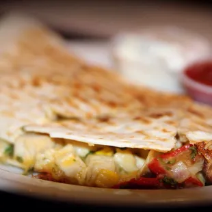 a quesadilla on a plate