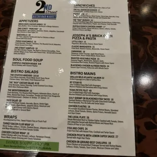 Menu with updated prices different lighting for the glare