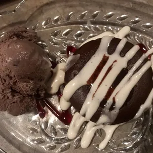 Chocolate hot lava cake &amp; ice cream.