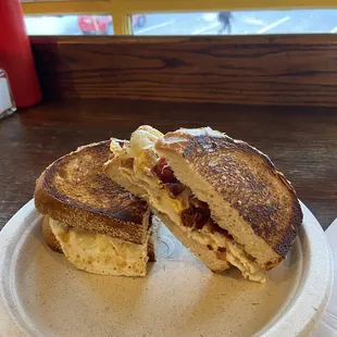 Bacon egg and cheese on sourdough.