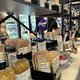 a variety of products on display