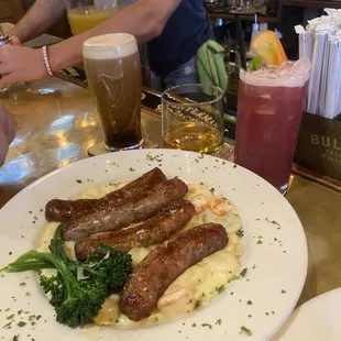 Bangers and tortellini. Amazing!