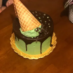 Mint chocolate chip cake