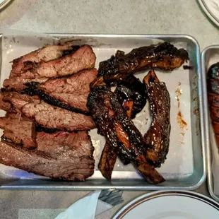 Brisket, Beef Hot Link Smoked Beef Back Rib, Mac &amp; Cheese, Coleslaw