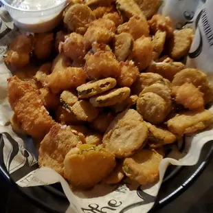 Fried pickles &amp; cheese curds