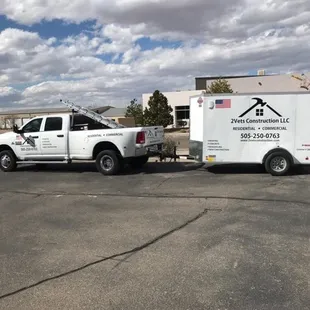 a truck towing a trailer