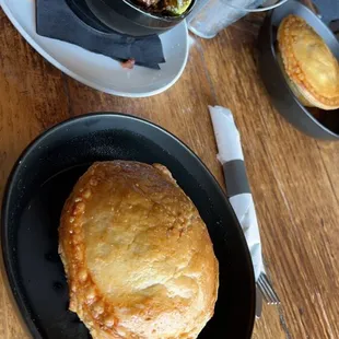 Mojo Cuban Pork pie, Honey Mustard Brussel Sprouts